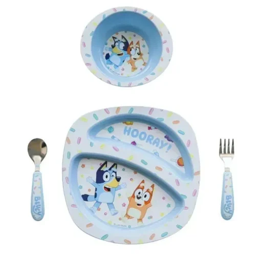 Tomy - Garrafa de água infantil Bluey Sip &amp; See do primeiro ano, conjunto de louças