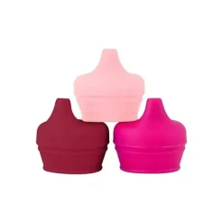 Tomy - tampas para canudos de silicone universais justas rosa
