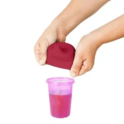 Tomy - tampas para canudos de silicone universais justas rosa