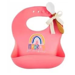 Torta de lama - babador e colher de silicone, viva