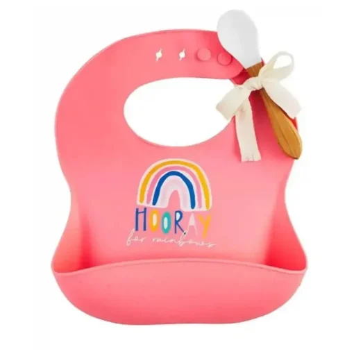 Torta de lama - babador e colher de silicone, viva