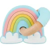 Torta de lama - Mordedor de silicone com anel arco-íris
