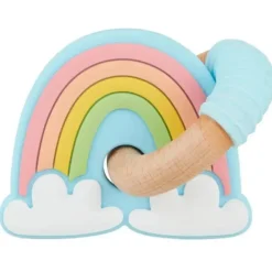 Torta de lama - Mordedor de silicone com anel arco-íris