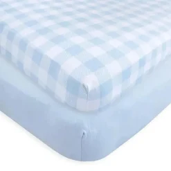 Touched by Nature - Lençol de berço de algodão orgânico 2Pk Blue Baby