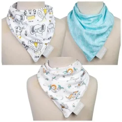 Trend Lab - Conjunto de babador de bandana com 3 pacotes de bebê Safari