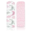 Têxteis Rosa - 2 unidades de cobertores de musselina para bebê menina, rosa estrela/onda
