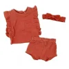 Têxteis Rosa - Conjunto 3Pk Baby Girl Musselina, Terracota