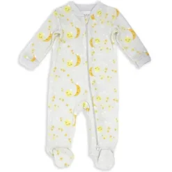 Têxteis Rosa - Dorminhoco com estampa de galáxia neutra para bebês, cinza