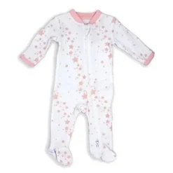 Têxteis Rosa - Dorminhoco com estampa de estrelas para bebê menina, rosa