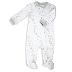 Têxteis Rosa - Dorminhoco com estampa de estrela neutra para bebês, cinza