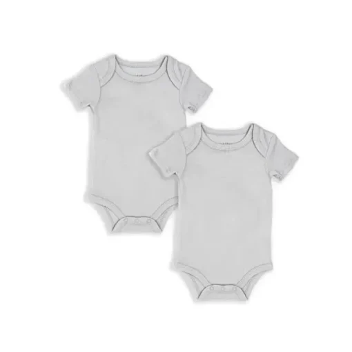 Têxteis Rosa - 2Pk Macacão Sólido Neutro para Bebê, Cinza