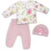 Têxteis Rosas - Conjunto de enxoval de bebê menina 3Pk, lindo floral rosa