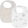 Têxteis vivos - 2 unidades de babadores, preguiça/arco-íris