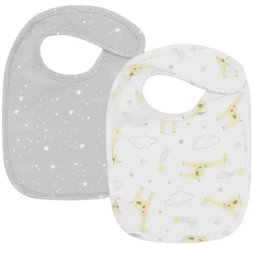Têxteis Vivos - 2 unidades de babadores, Noah/Grey Stars