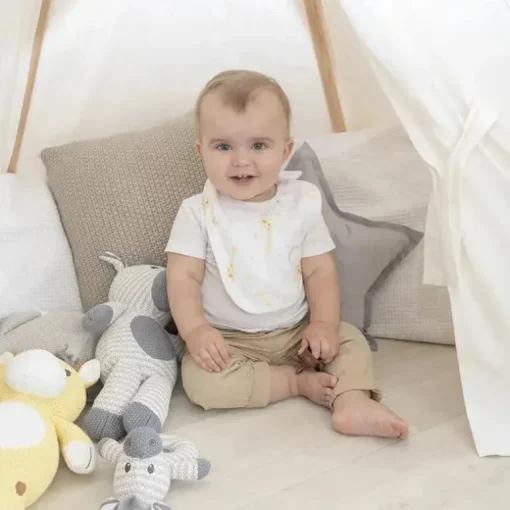 Têxteis Vivos - 2 unidades de babadores, Noah/Grey Stars