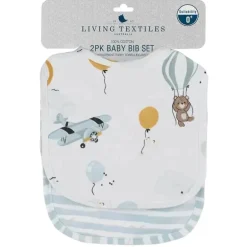 Têxteis Vivos - Babadores 2 unidades, Up Up &amp; Away/Listras