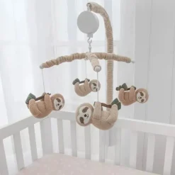 Têxteis Vivos - Móbile Musical para Bebês, Brinquedo para Berço, Preguiça Arco-Íris