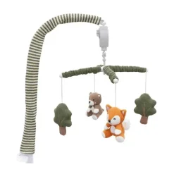 Têxteis Vivos - Móbile Musical para Bebês, Brinquedo para Berço, Retiro na Floresta