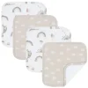 Têxteis Vivos - Panos de Lavar Bebê 4Pk, Preguiça/Arco-Íris