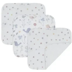Têxteis Vivos - Panos de Lavar de Musselina para Bebê 3Pk, Pássaros