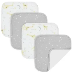 Têxteis Vivos - Panos de Lavar Bebê 4Pk, Noé/Estrelas Cinzas