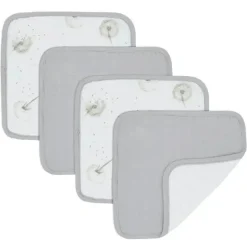 Têxteis Vivos - Panos de Lavar de Musselina Orgânica 4Pk para Bebês, Dente de Leão