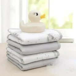 Têxteis Vivos - Panos de Lavar de Musselina Orgânica 4Pk para Bebês, Dente de Leão