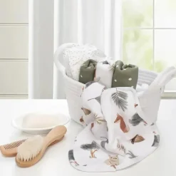 Têxteis Vivos - 4Pk Panos BabyWash, Retiro Florestal/Olive Dots