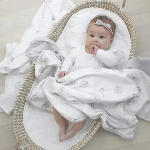 Têxteis Vivos - 2Pk Swaddles de Musselina Orgânica Dandelion