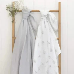 Têxteis Vivos - 2Pk Swaddles de Musselina Orgânica Dandelion