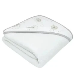 Têxteis Vivos - Toalha com Capuz de Musselina Orgânica para Bebês, Dente de Leão