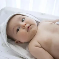 Têxteis Vivos - Toalha com Capuz de Musselina Orgânica para Bebês, Dente de Leão