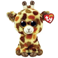 Ty - Girafa malhada de pelúcia bronzeada, pernas de pau