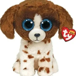 Ty - MUDDLES, o cão manchado branco e marrom, médio