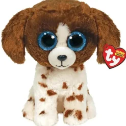 Ty - Pelúcia, Cachorro Branco Marrom Muddles