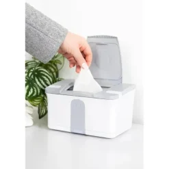 Ubbi - Aquecedor e dispensador de lenços umedecidos com luz noturna, cinza