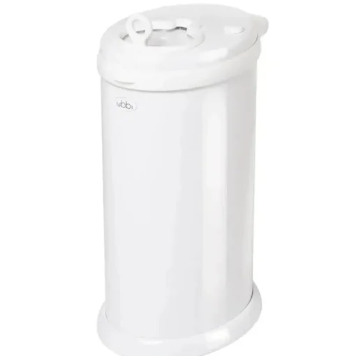 Ubbi - Balde de fraldas com trava de odor em aço, branco