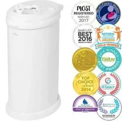 Ubbi - Balde de fraldas com trava de odor em aço, branco