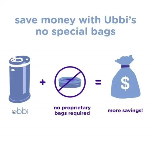 Ubbi - Balde de fraldas com trava de odor em aço, rosa blush