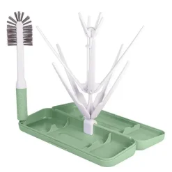 Ubbi - conjunto de escova e rack de secagem on-the-go, Sage