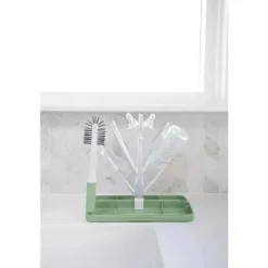 Ubbi - conjunto de escova e rack de secagem on-the-go, Sage