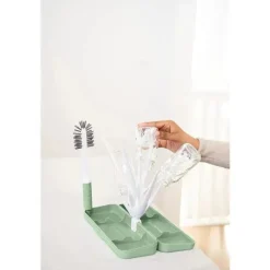 Ubbi - conjunto de escova e rack de secagem on-the-go, Sage