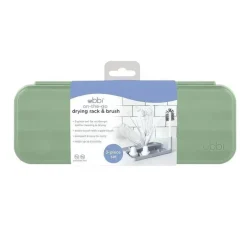 Ubbi - conjunto de escova e rack de secagem on-the-go, Sage
