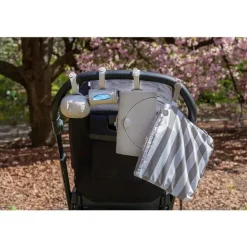 Ubbi - Dispensador de lenços umedecidos para bebês, recipiente portátil para lenços umedecidos, cinza
