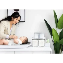 Ubbi - organizador de caddy, armazena fraldas, lenços umedecidos e acessórios para bebês, branco