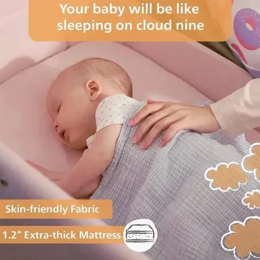 Unilove - Hug Me Plus Cama-de-cabeceira 3 em 1, Rosa Ameixa