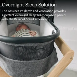 UPPAbaby - Bassinet V3, Compatible with Vista, Cruz, Ridge, Minu Strollers, Greyson (Charcoal Mélange/Carbon Frame)