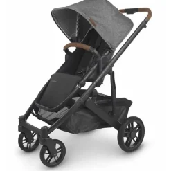 Uppababy - Carrinho de passeio Cruz V2, Greyson (Melange de carvão/Carbon/Couro de sela)