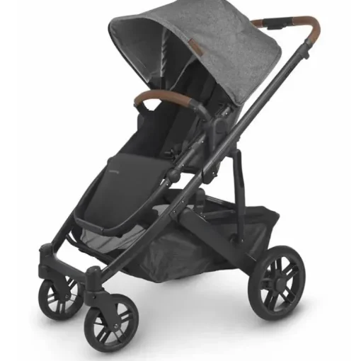 Uppababy - Carrinho de passeio Cruz V2, Greyson (Melange de carvão/Carbon/Couro de sela)