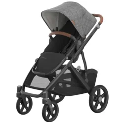 Uppababy - Carrinho Vista V3, Greyson (Charcoal Mélange/Estrutura de Carbono/Couro Saddle)